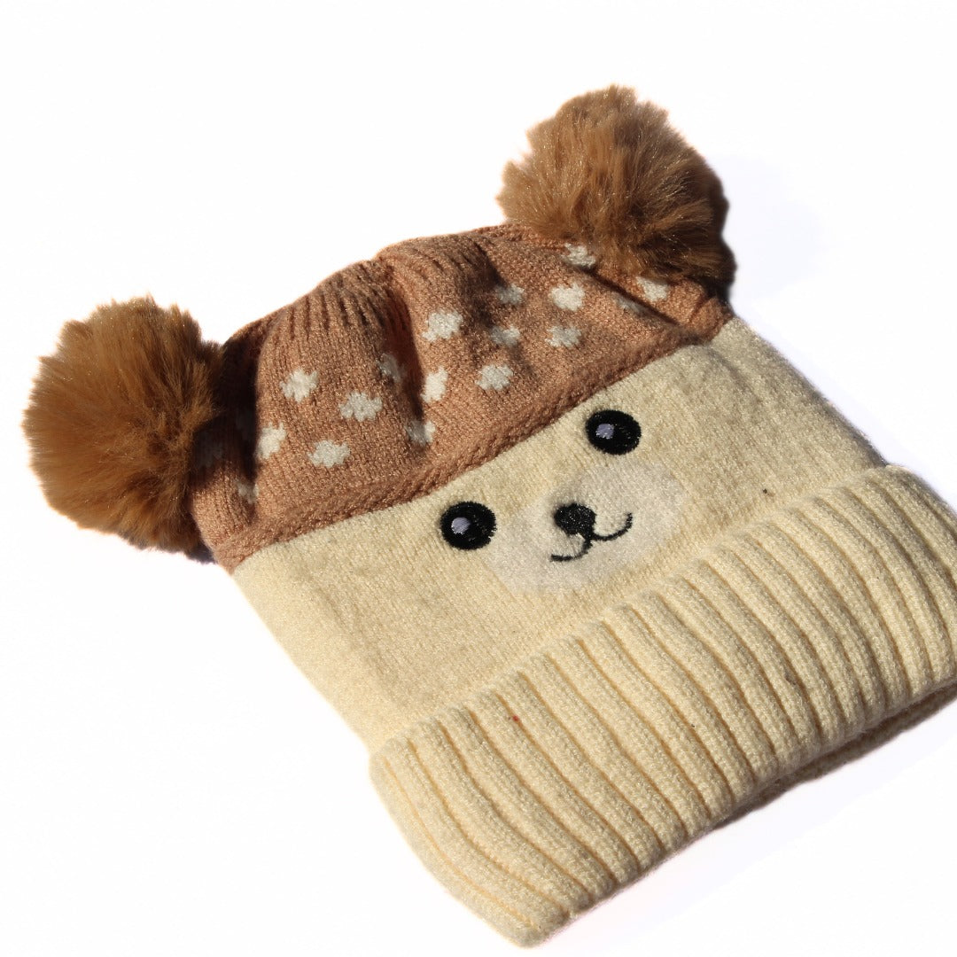 Boys light brown bear cap