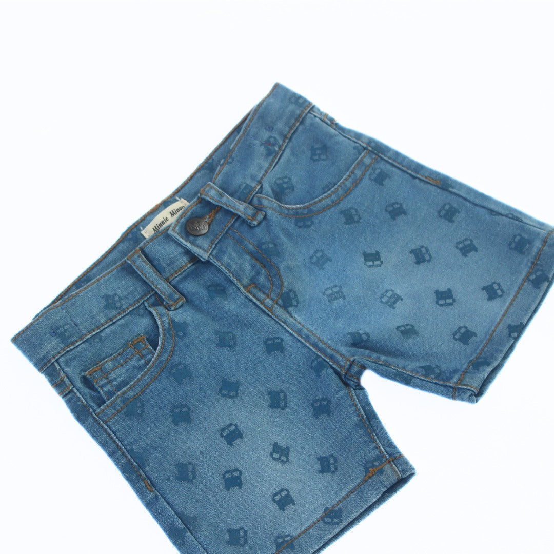 Boys car denim shorts