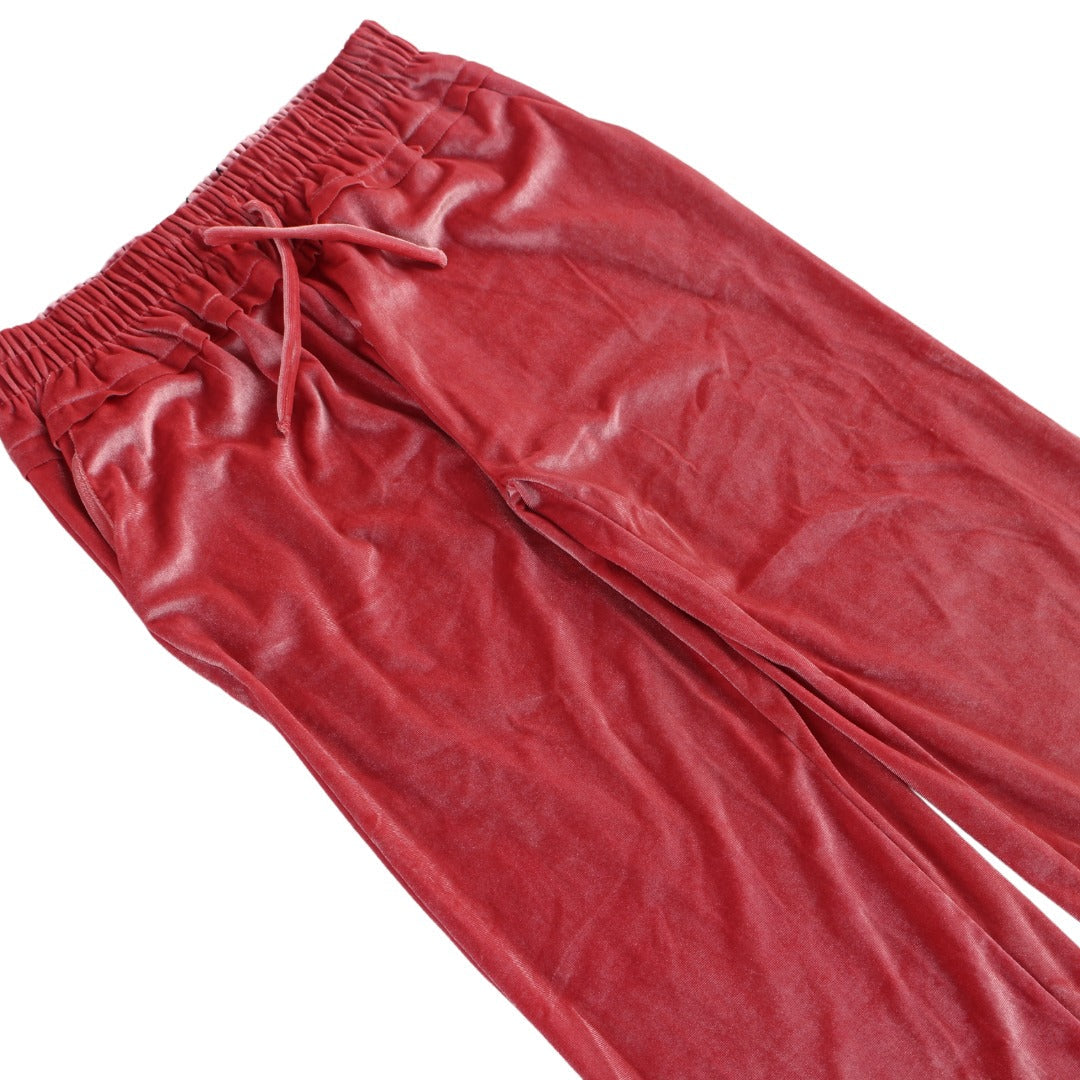 Girls pink velvet trousers