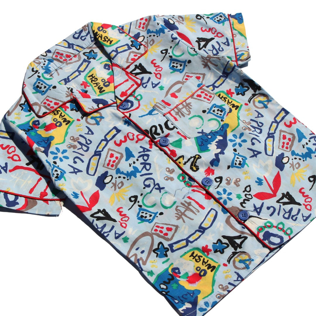 Boys blue cotton shirt