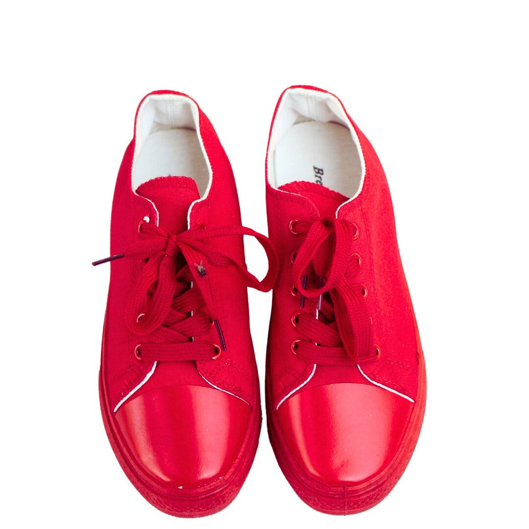 Ladies red sneakers