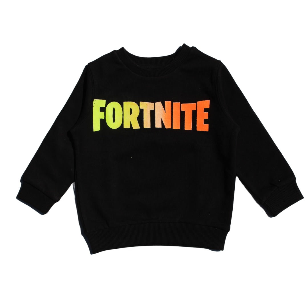 Boys black fortnight sweatshirt