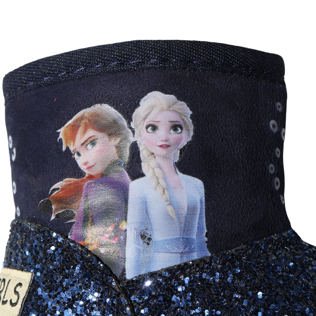 Girls blue frozen glitter long shoes