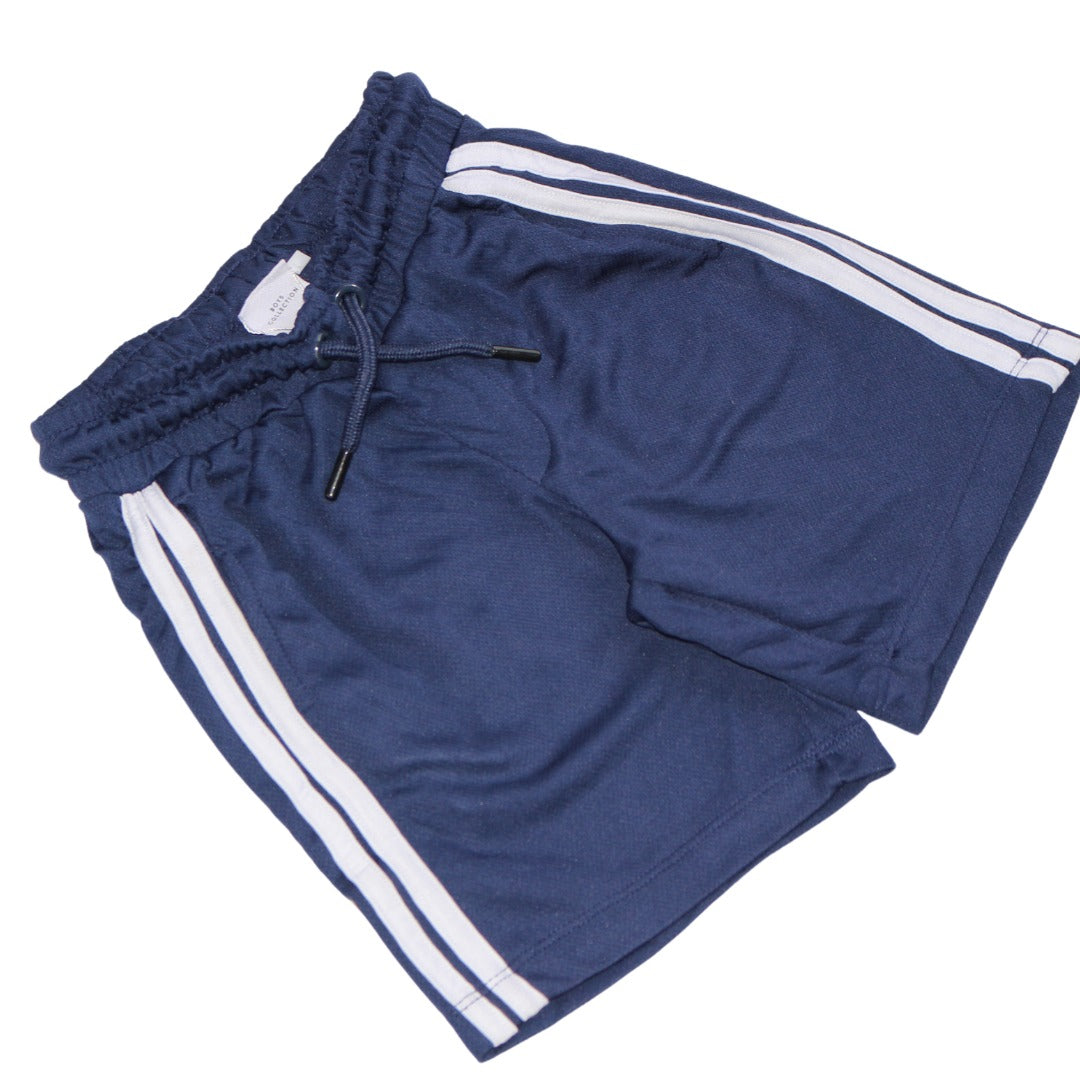 Boys blue side stripe shorts