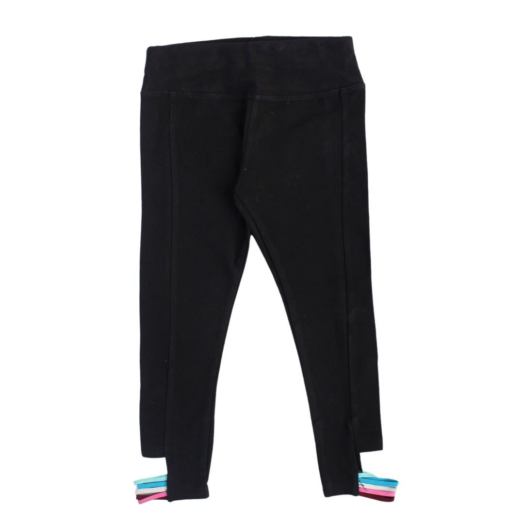 Girls black trouser with rainbow