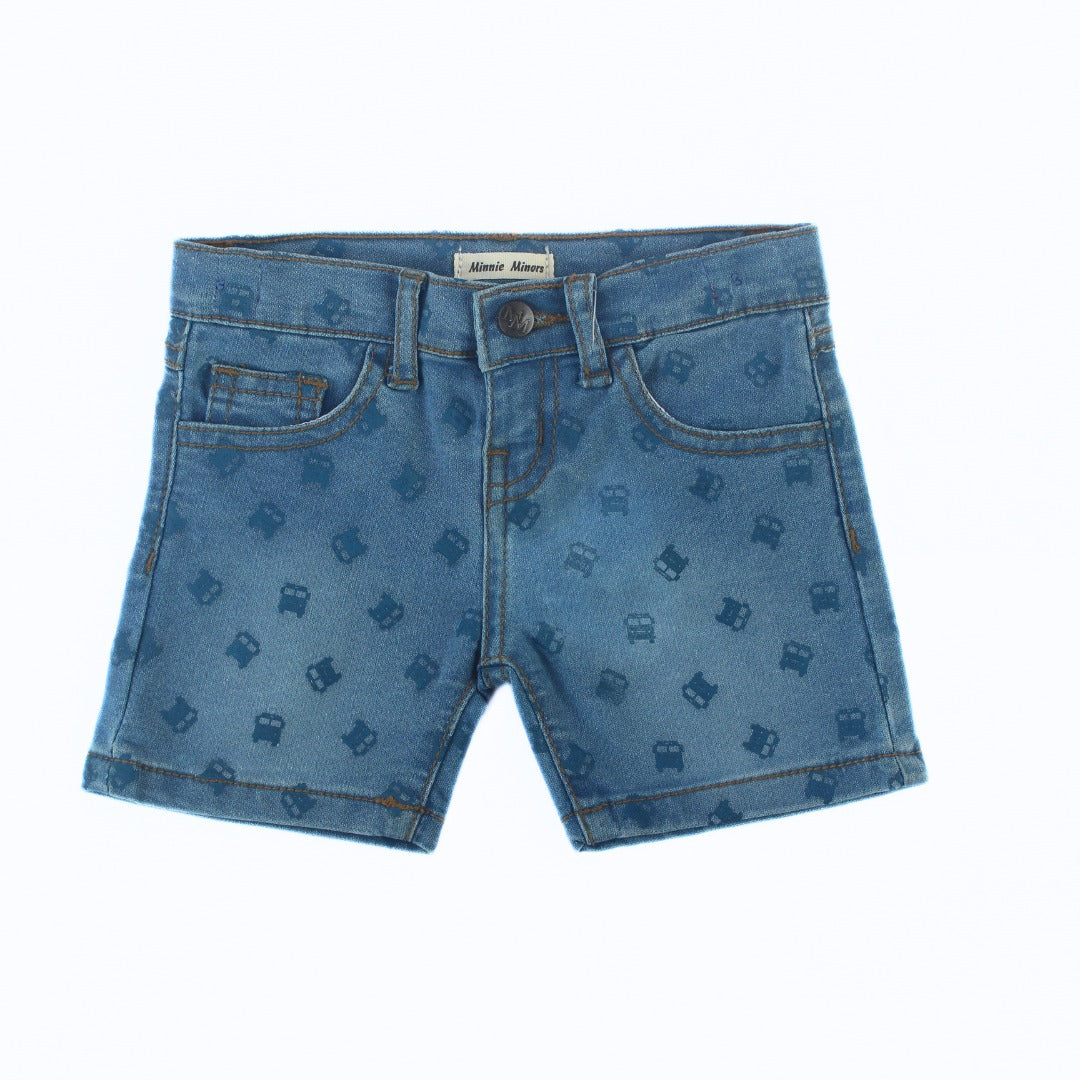 Boys car denim shorts