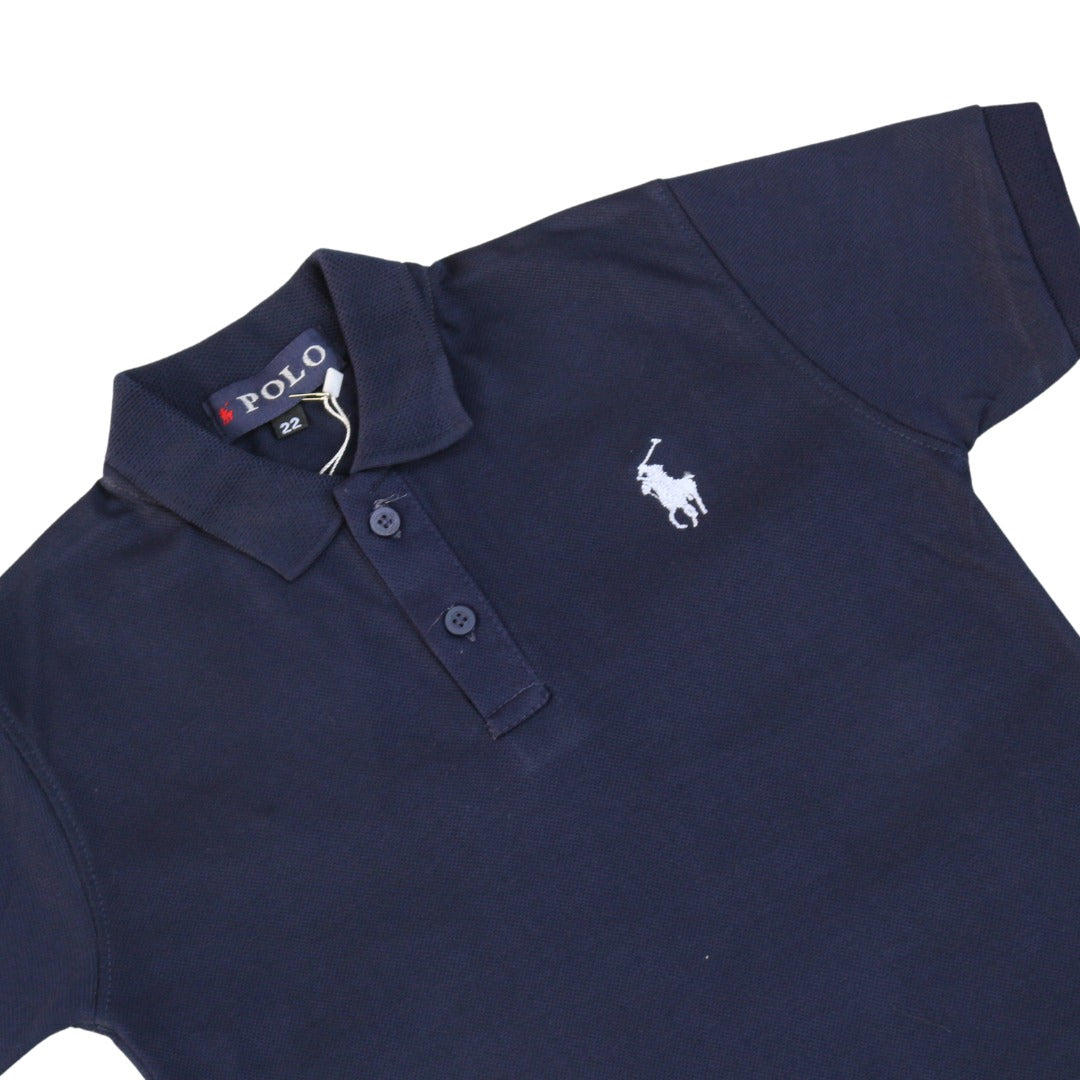 Boys blue horse embroidered polo shirt