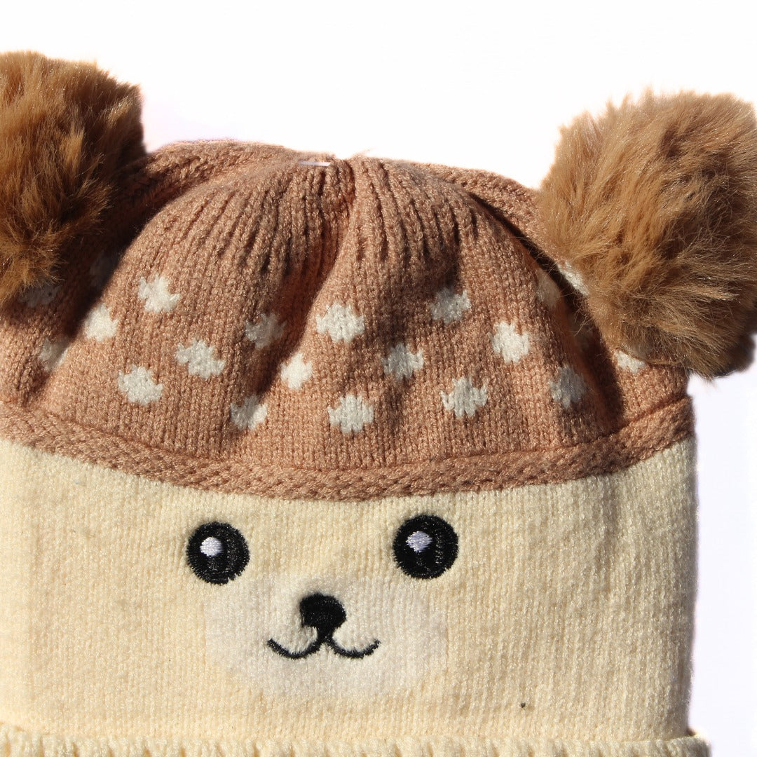 Boys light brown bear cap