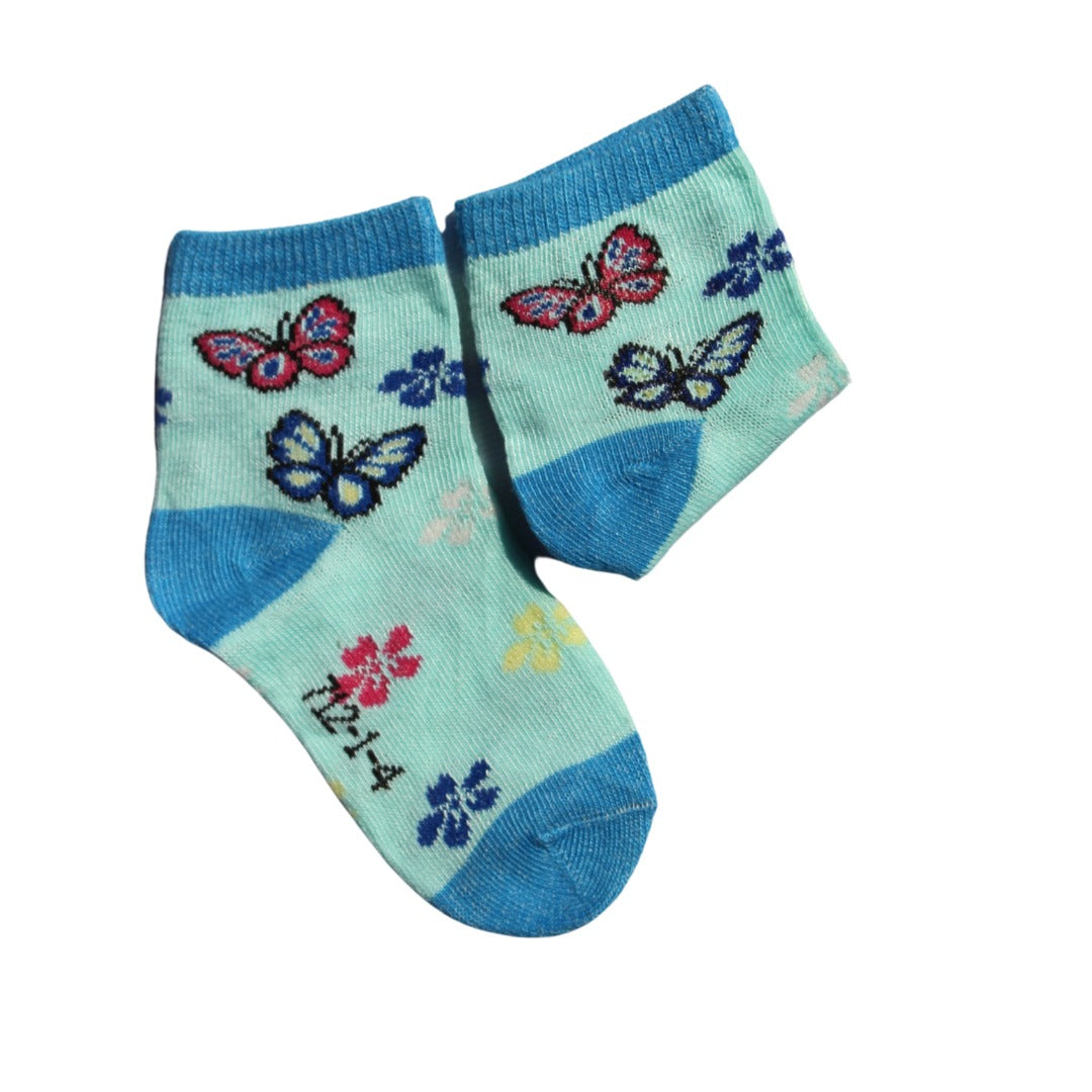 Light blue butterfly socks