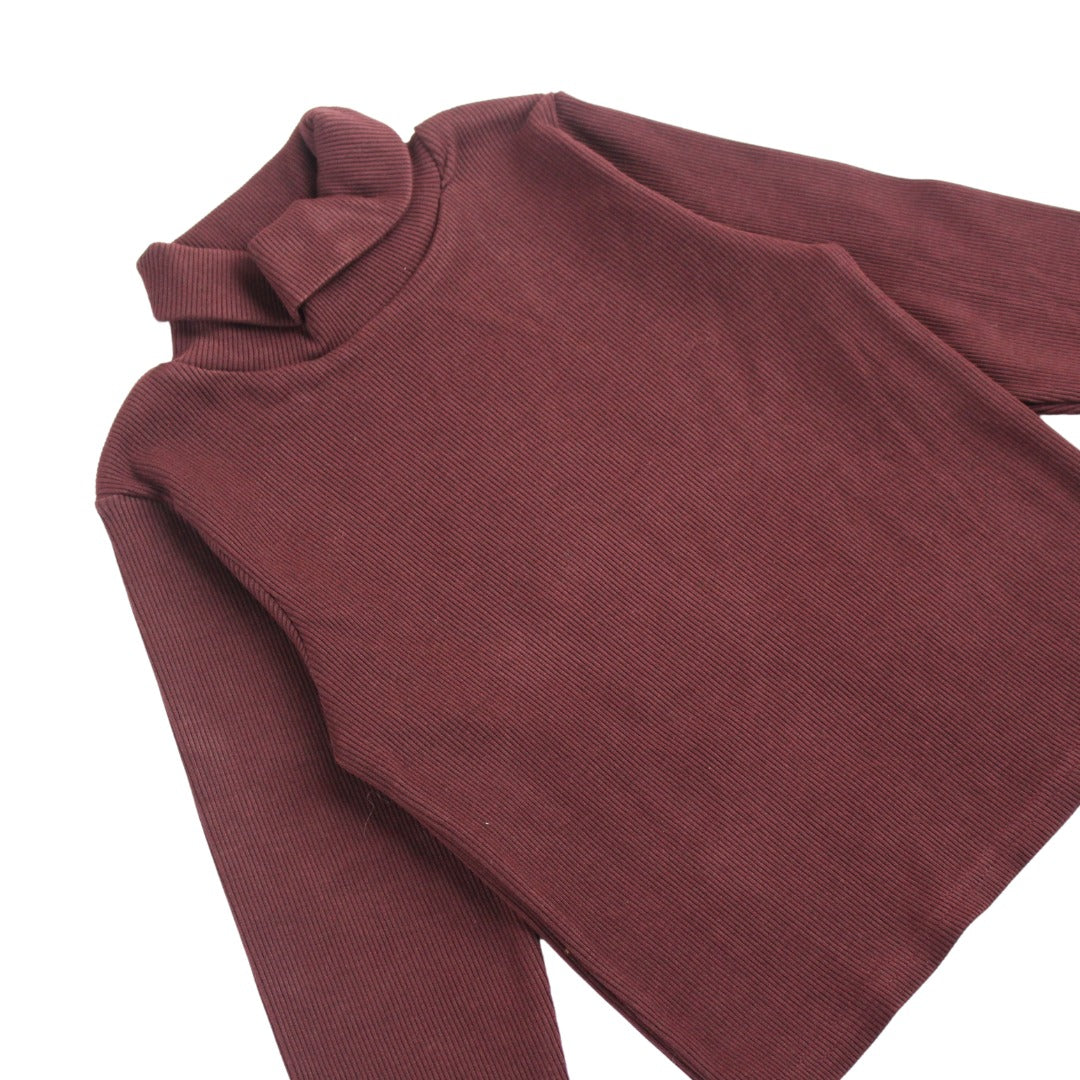 Dull maroon high neck