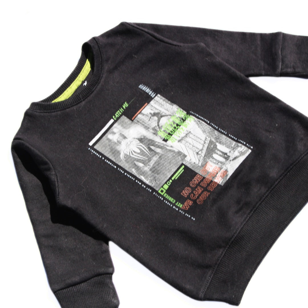 Boys black spiderman sweatshirt