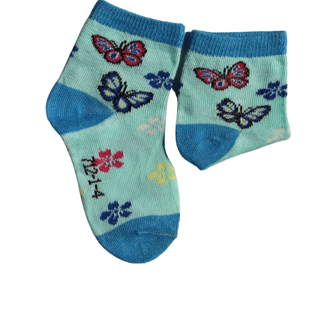 Light blue butterfly socks