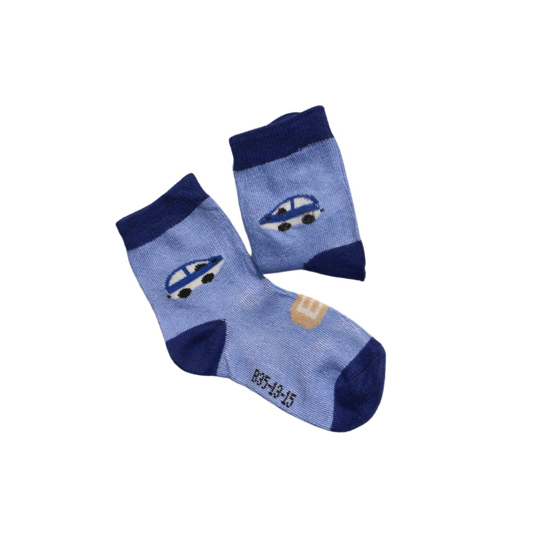 Boys blue car socks