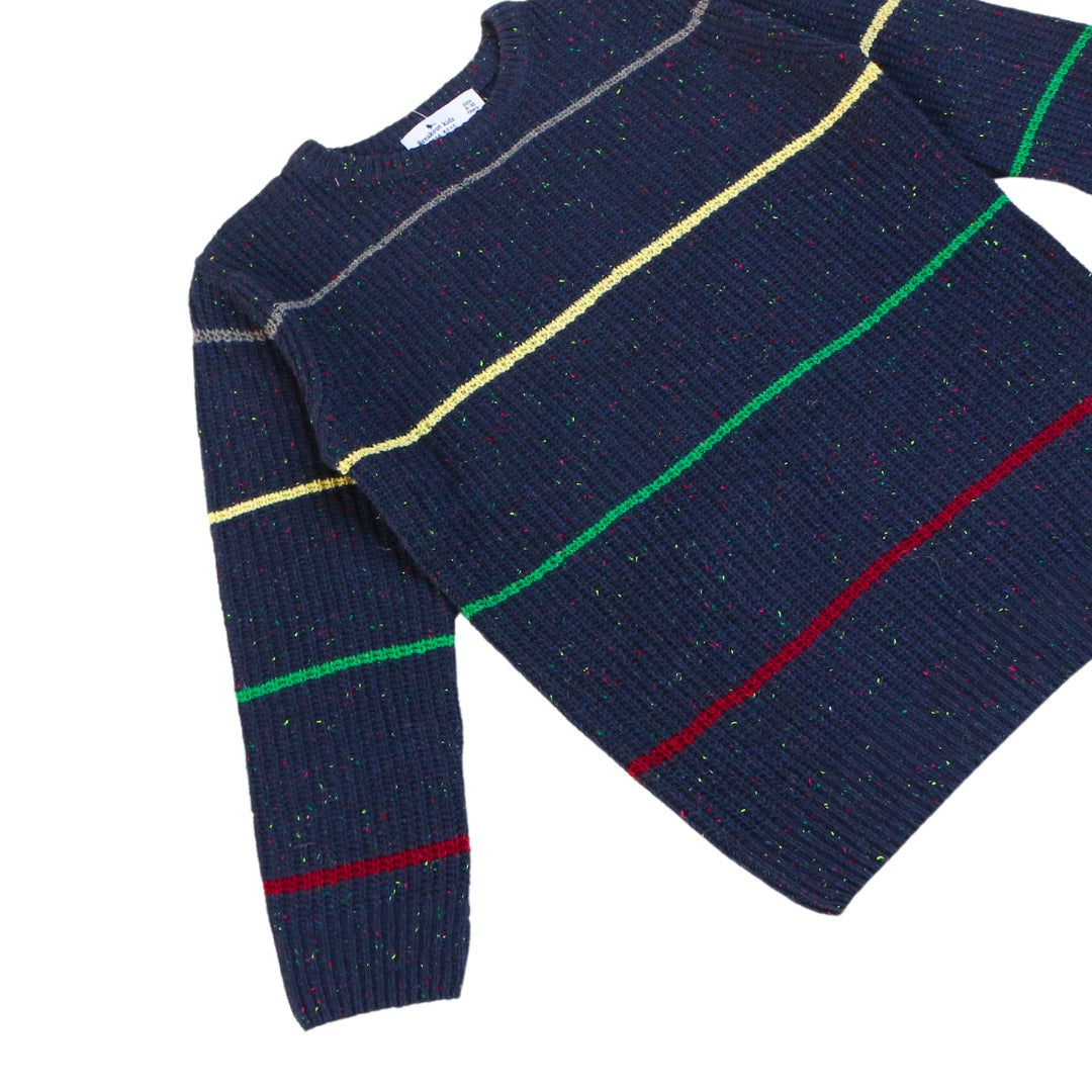 Boys blue multi lining sweater