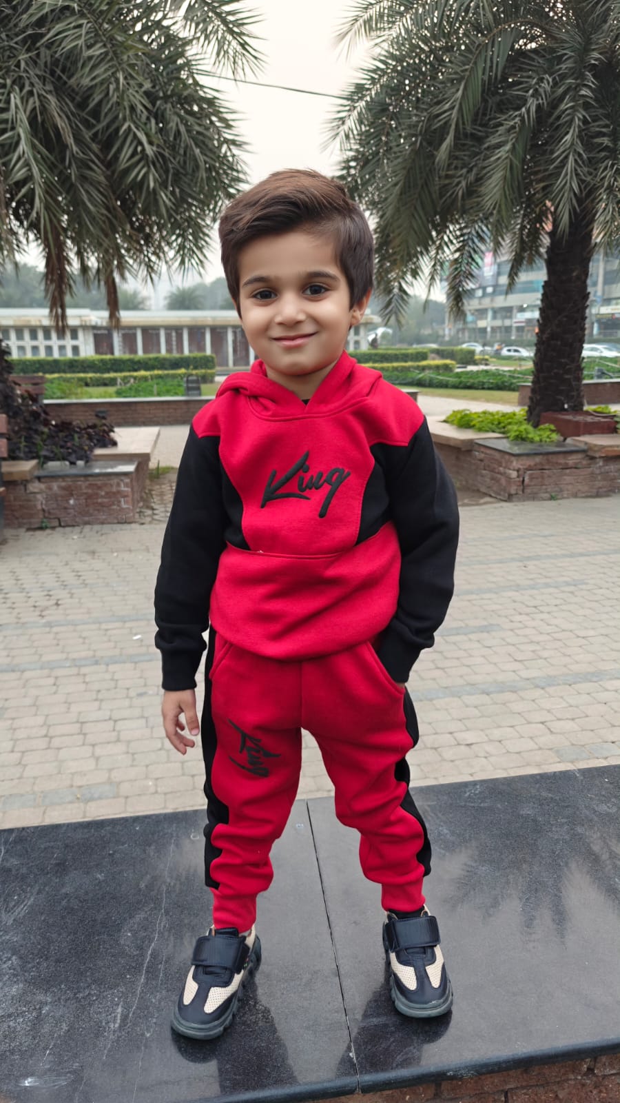 Boys red king tracksuit