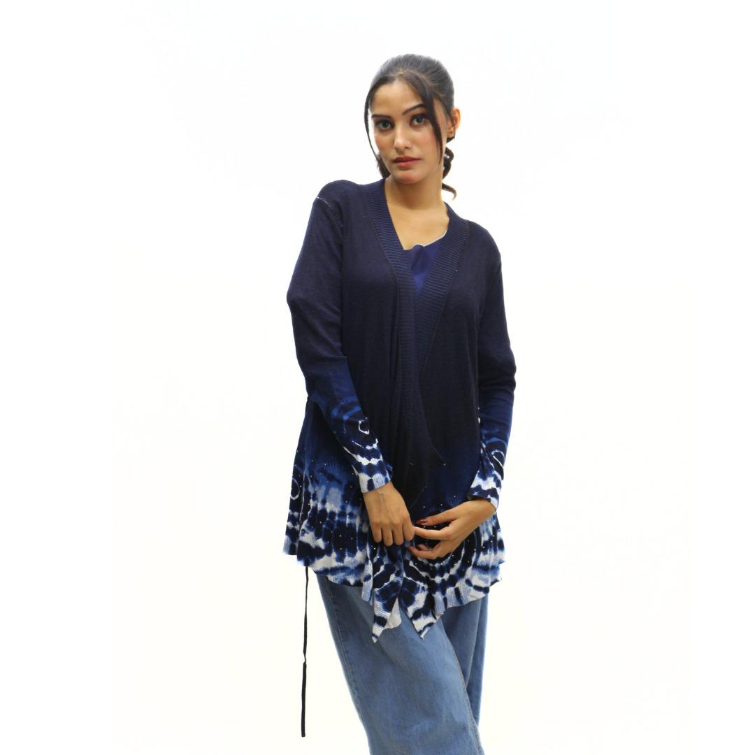 Ladies blue openable shrug