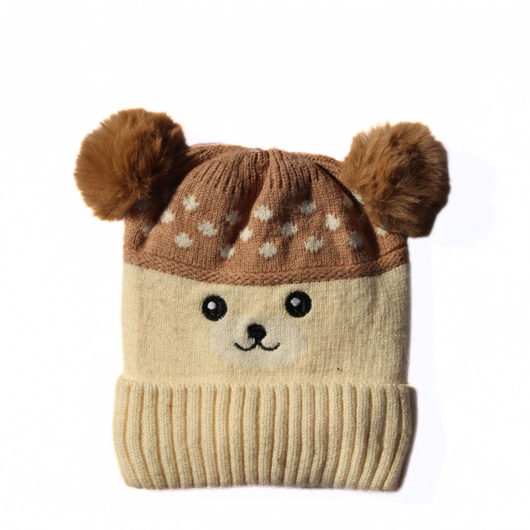 Boys light brown bear cap