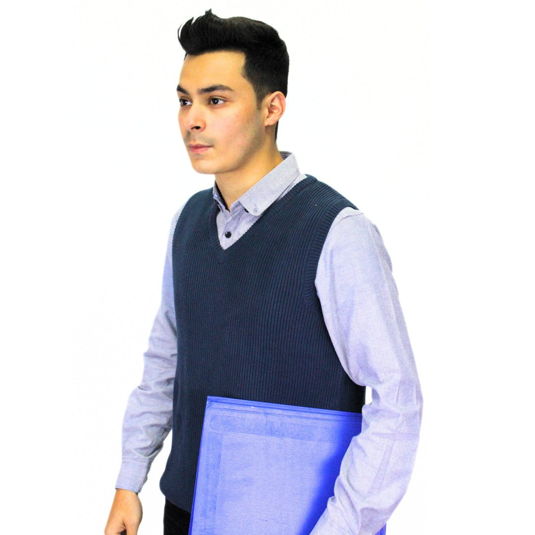 Mens blue sleeveless sweater