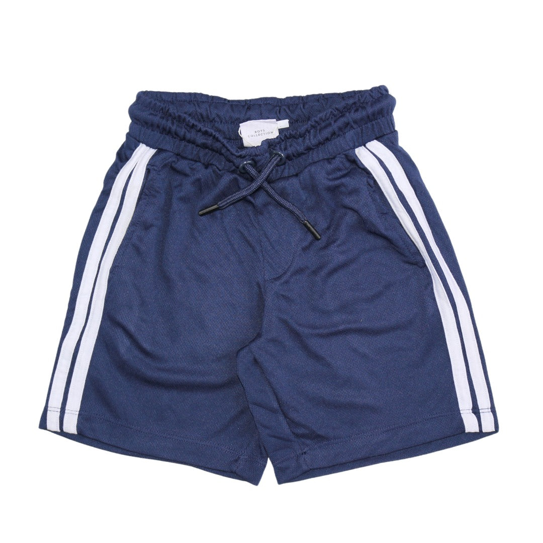 Boys blue side stripe shorts