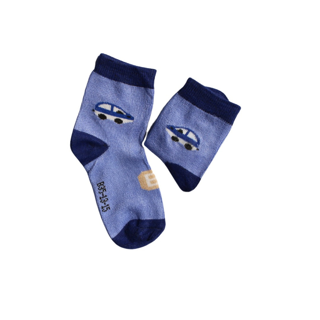 Boys blue car socks