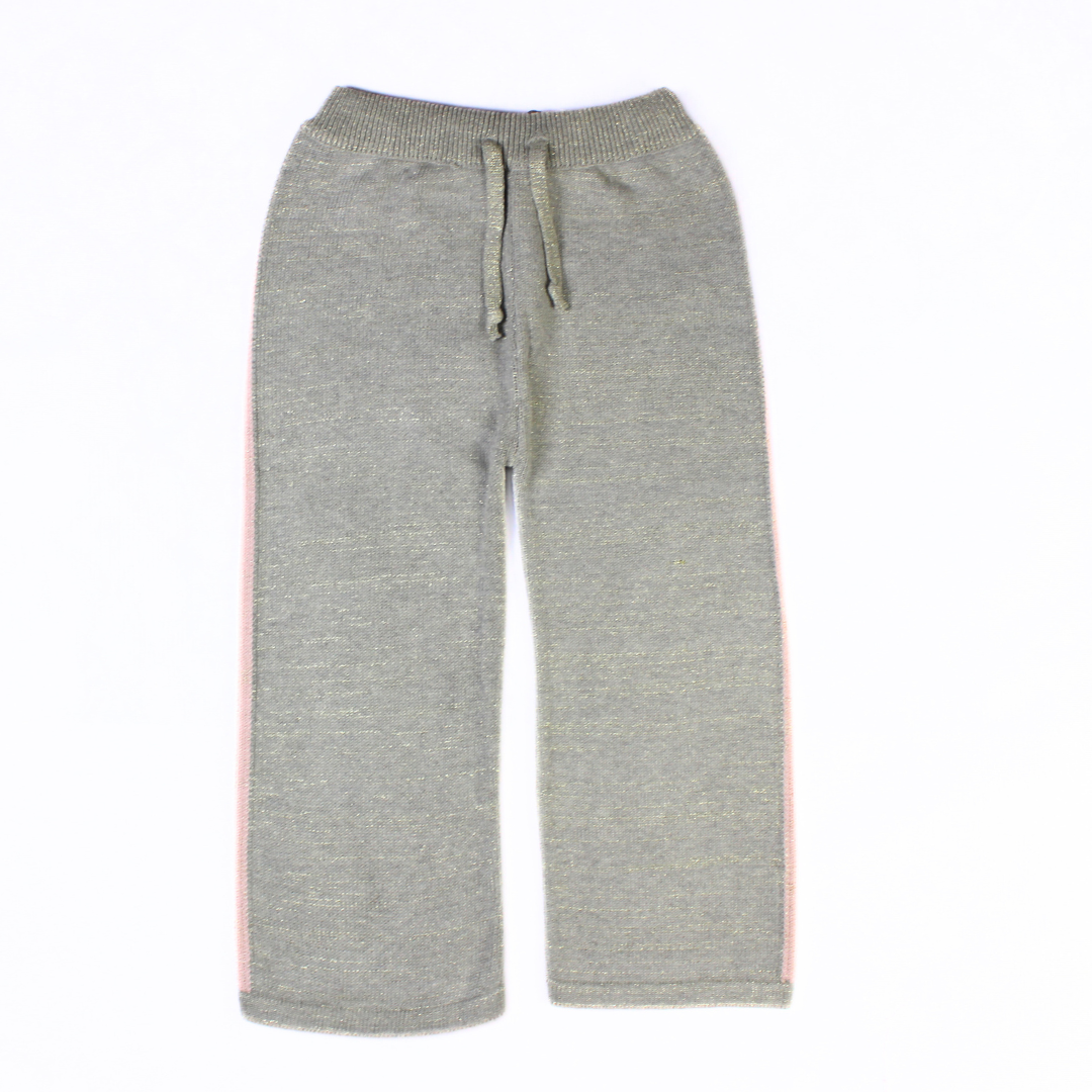 Girls gray wool side stripe trouser