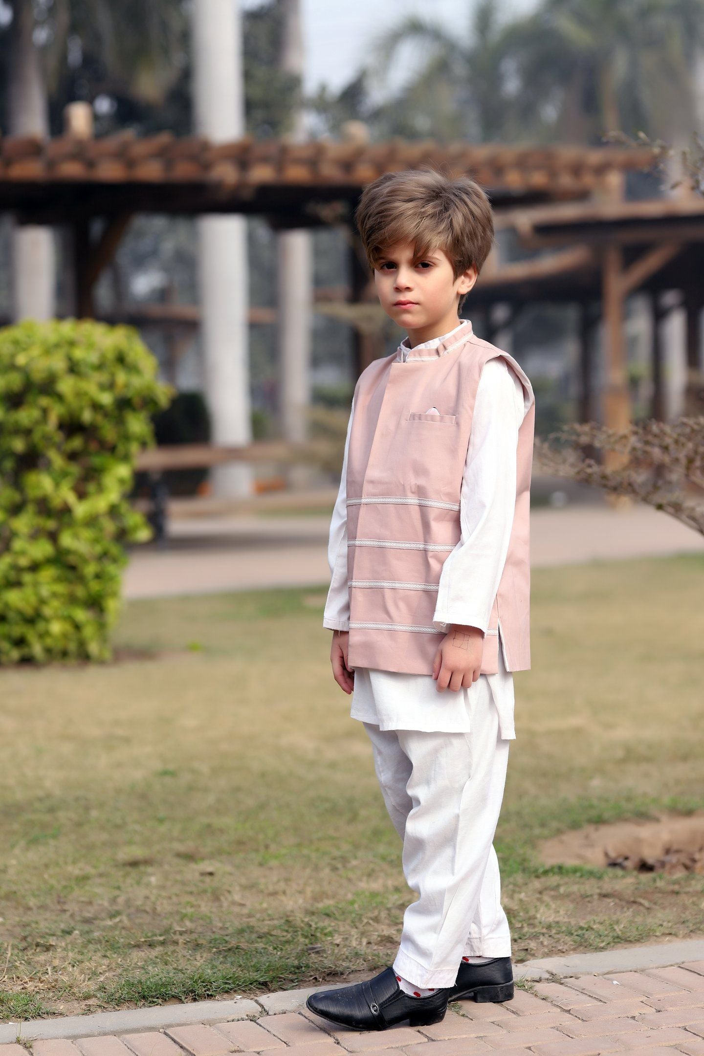 Boys  tea-pink waistcoat