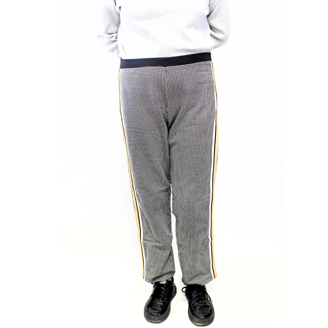 Girls side stripe check trouser