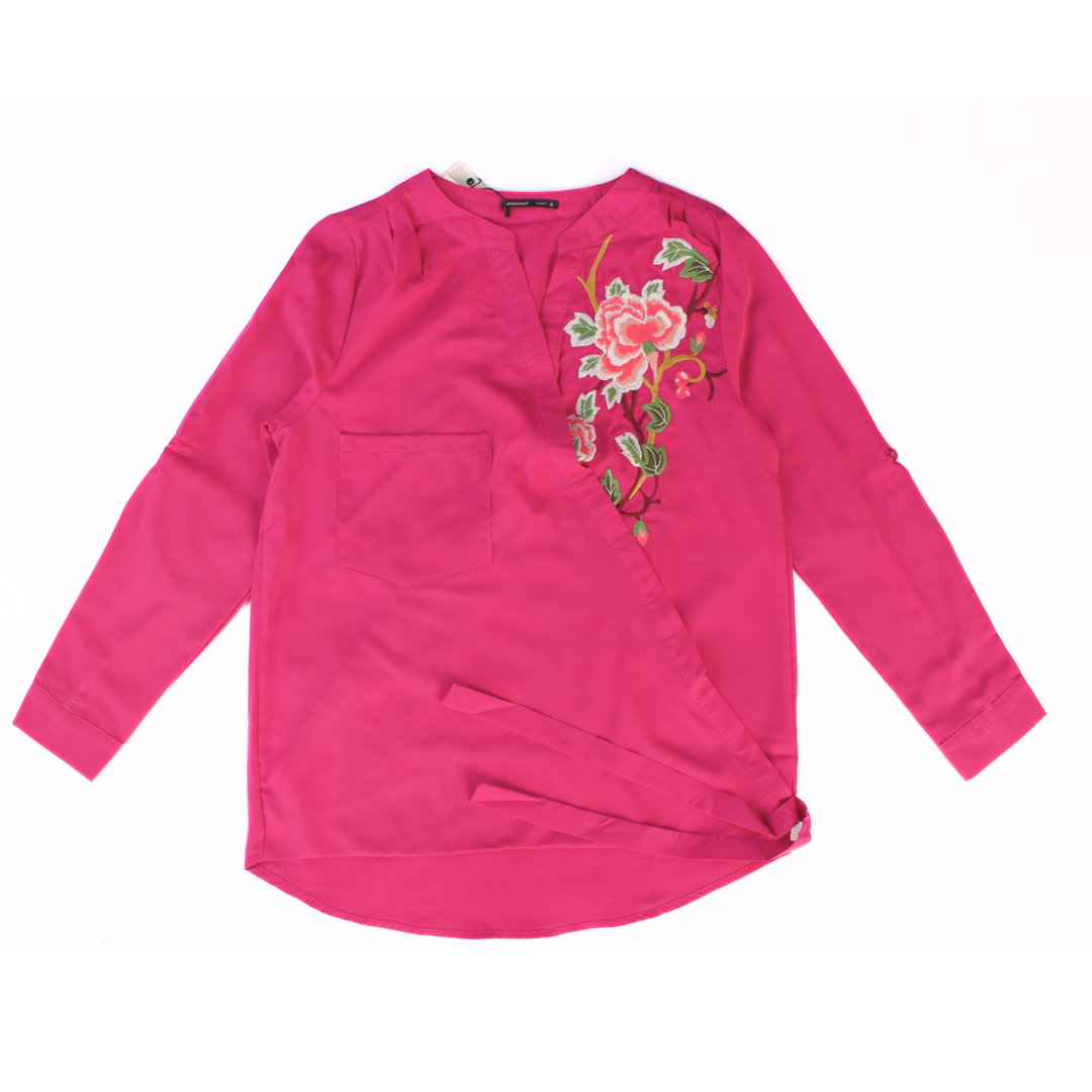 Ladies pink flower embroidered Top