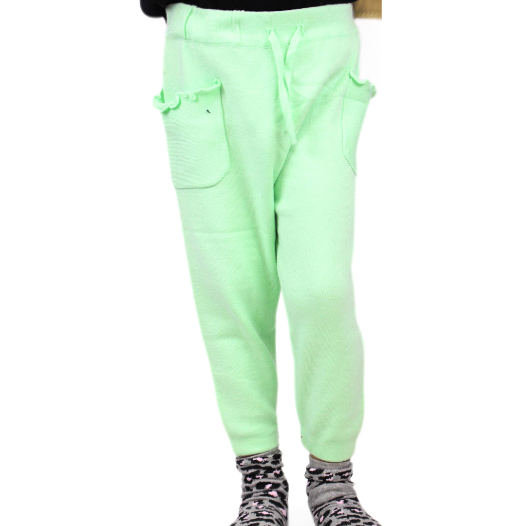 Girls light green wool trouser