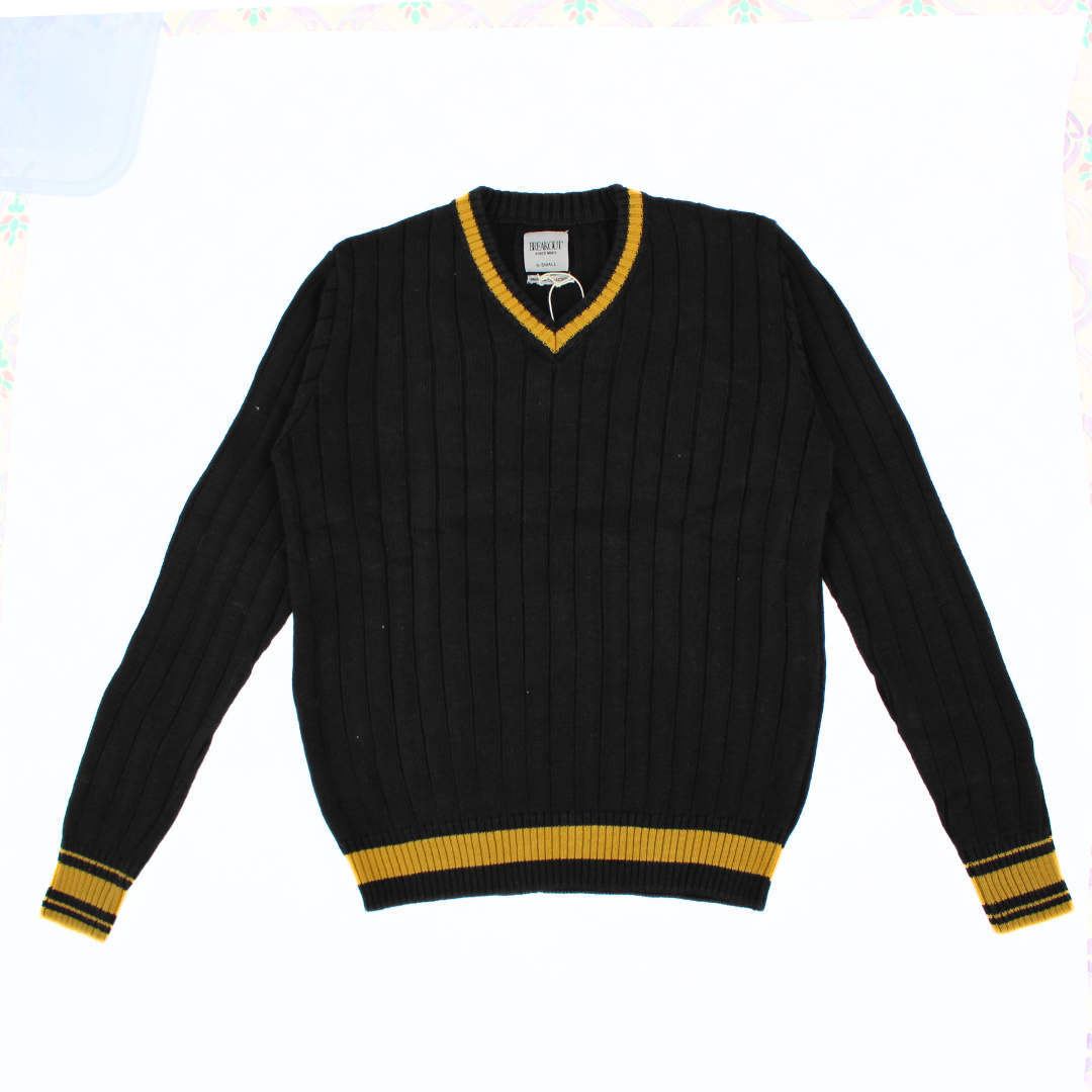 Mens black and yellow sweater