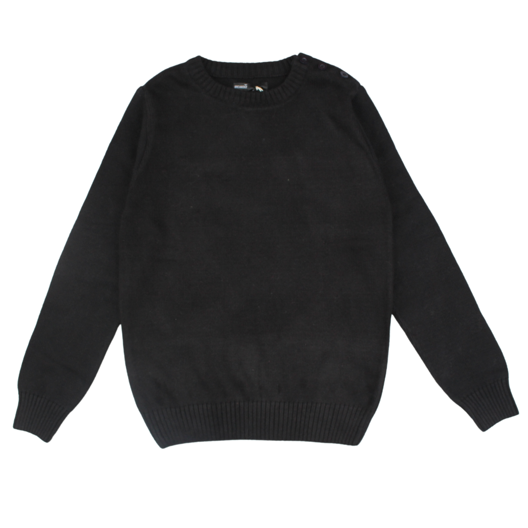 Mens black button style sweater