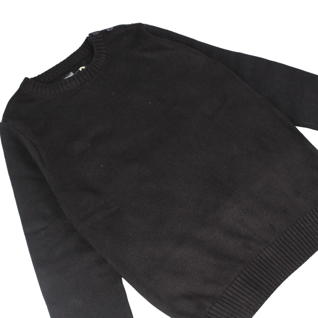 Mens black button style sweater