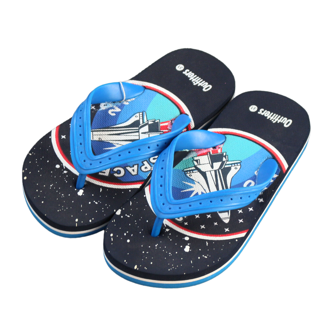 Boys blue space ship slippers