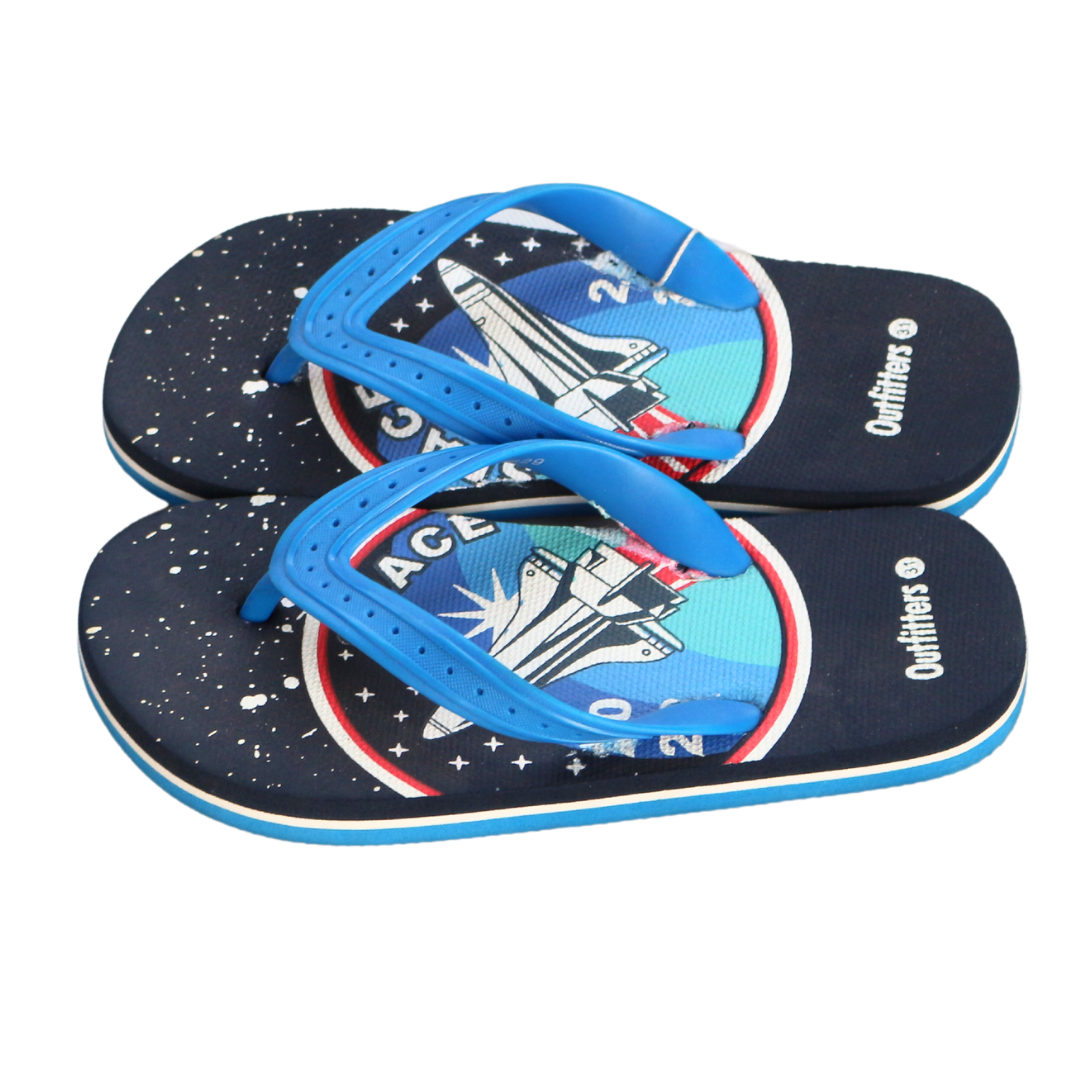 Boys blue space ship slippers