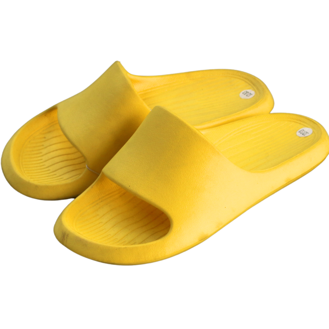 Yellow foam slippers