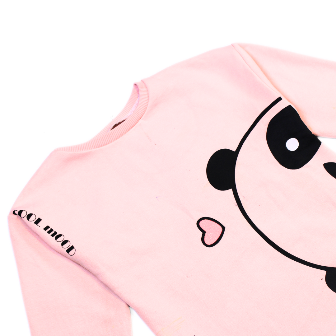 girls pink panda sweatshirt