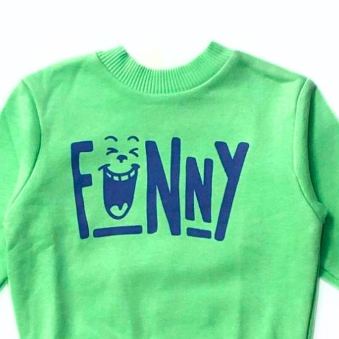 Boys green funny sweatshirt