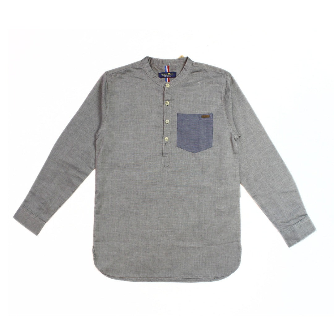 boys gray short body kurta