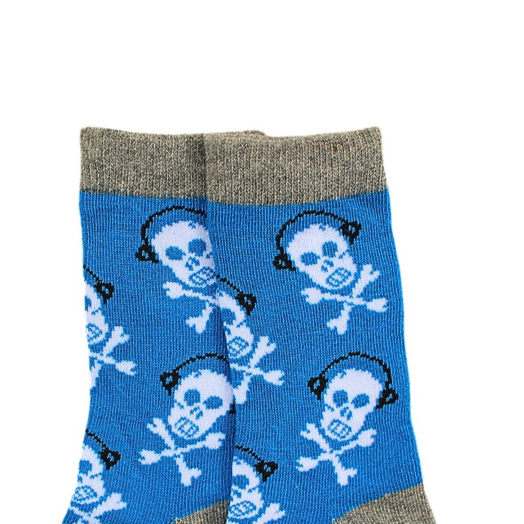 Boys blue skull socks