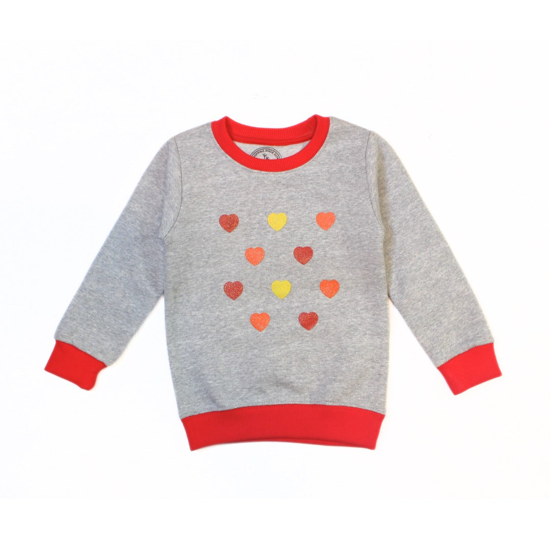 Glitter heart sweat shirt