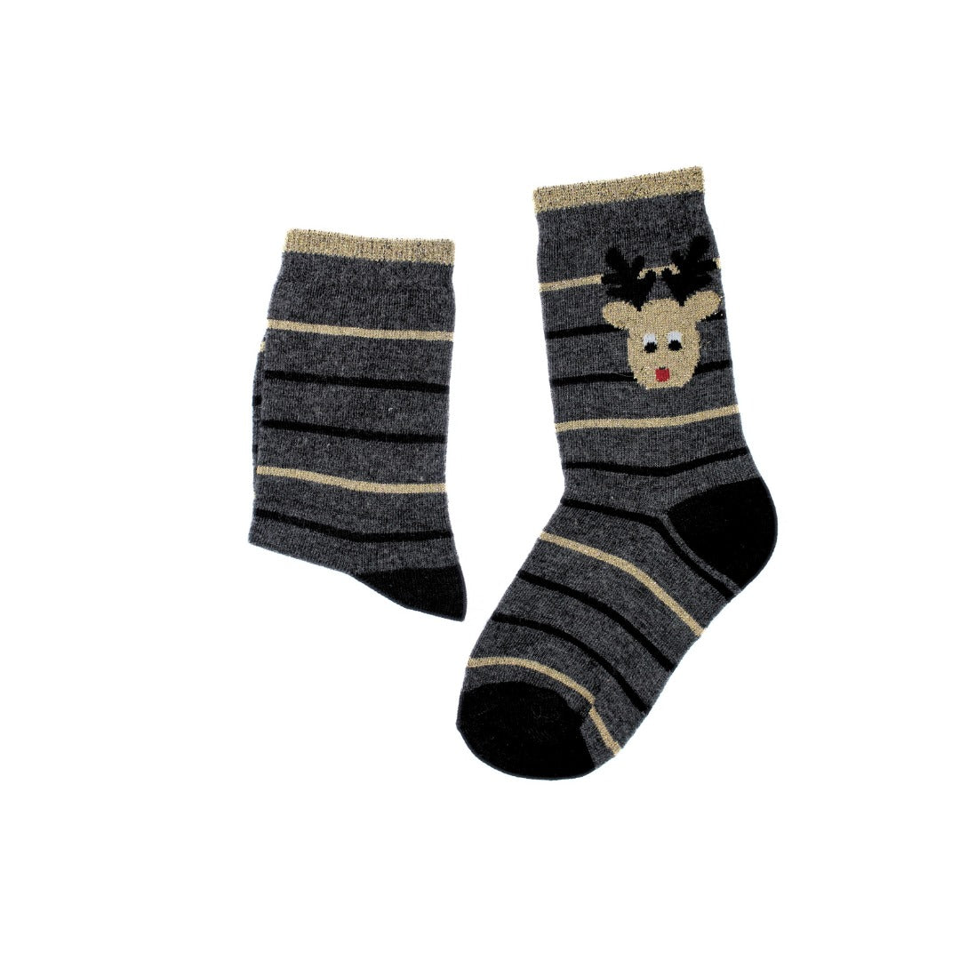 Girls black glitter lining socks