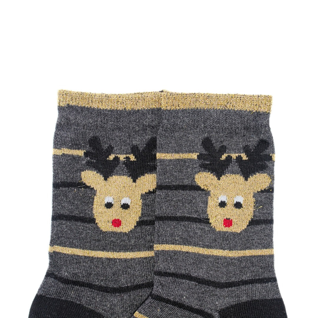 Girls black glitter lining socks