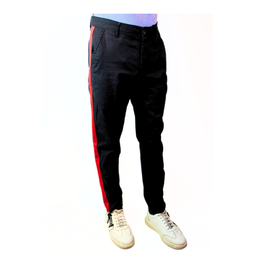 black dress pant with side stripe red