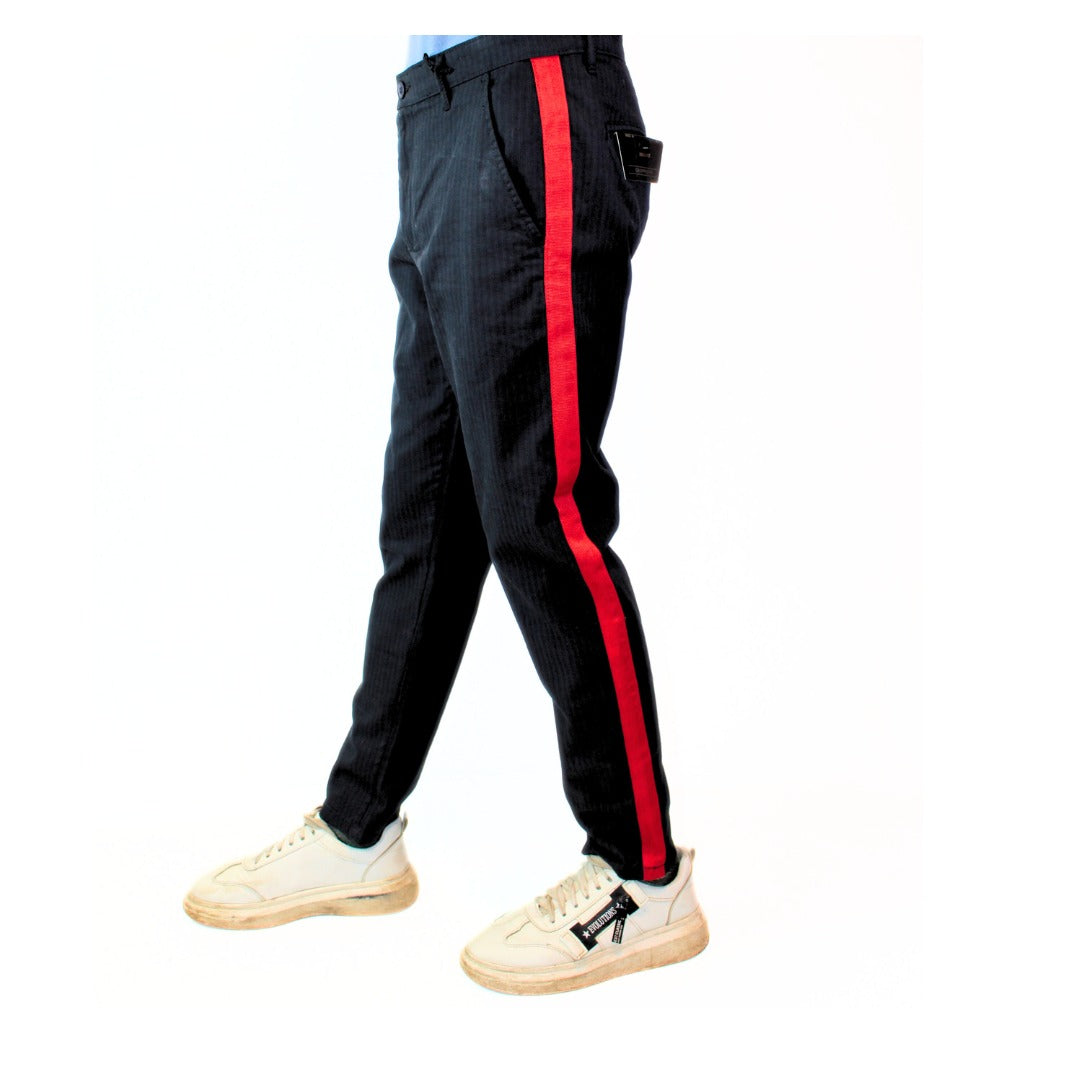 black dress pant with side stripe red