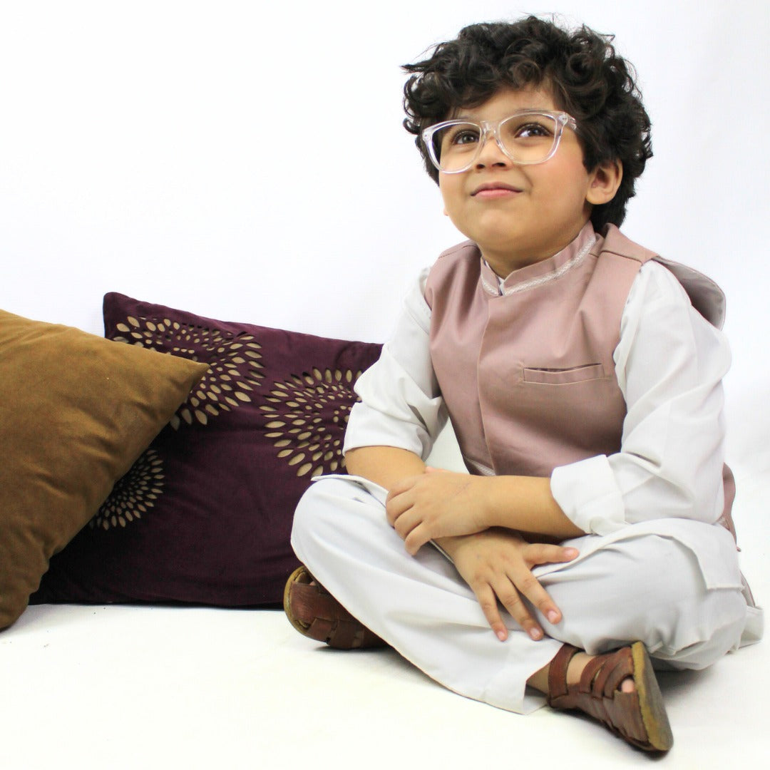 Boys  tea-pink waistcoat