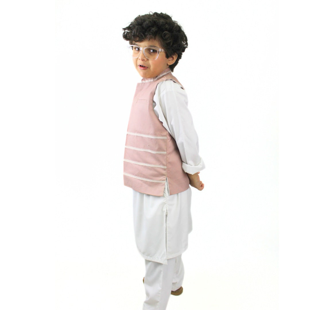 Boys  tea-pink waistcoat