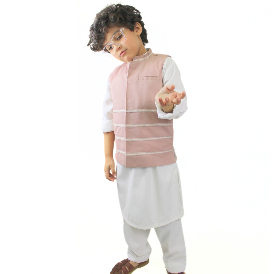 Boys  tea-pink waistcoat