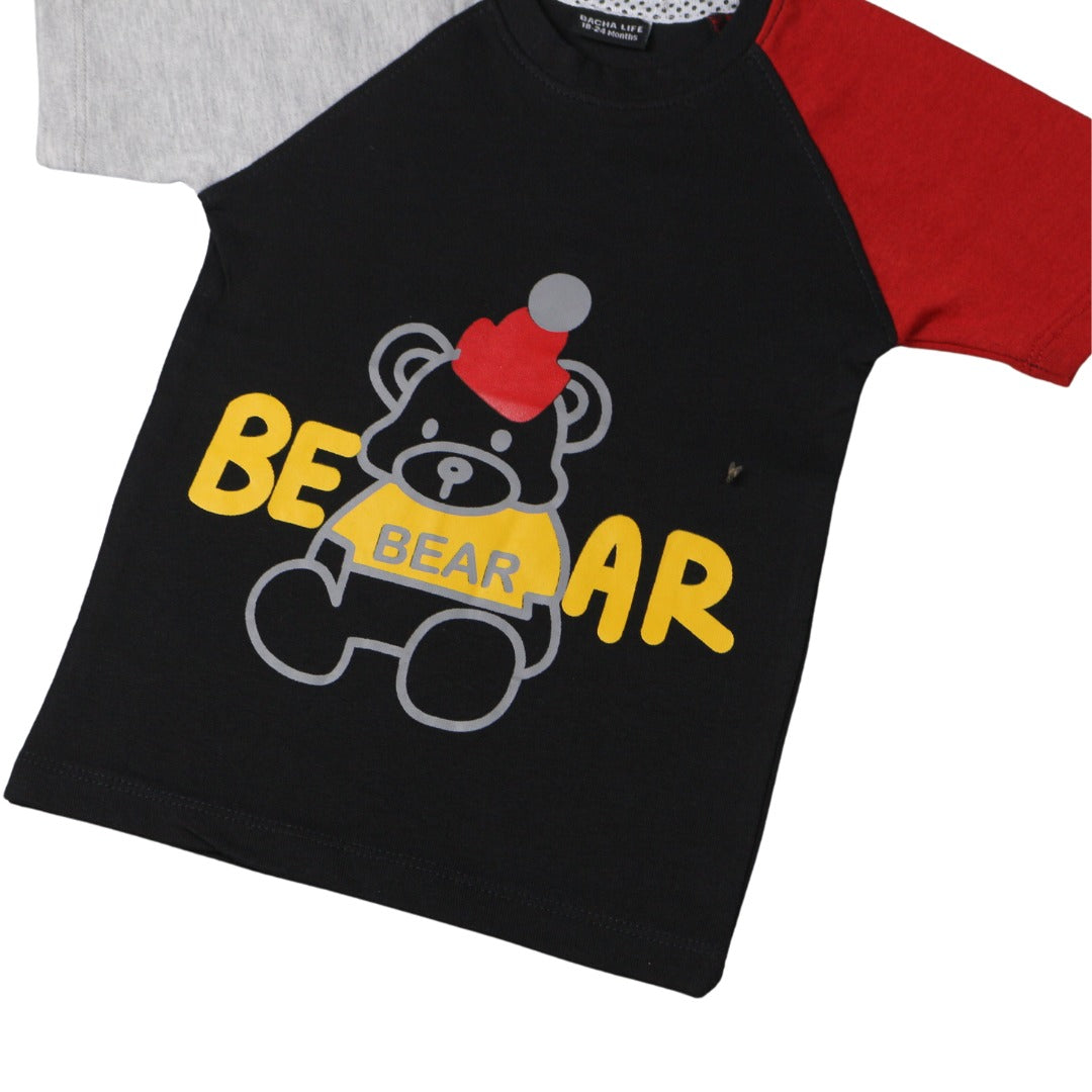 Boys black bear shirt