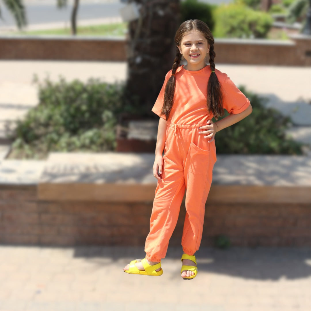 Girls orange jumpsuit