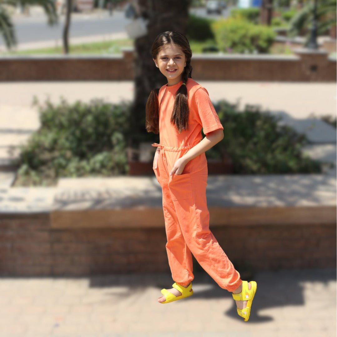 Girls orange jumpsuit